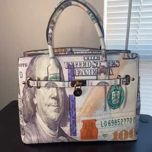 $100 Dollar Bills Purse Handbag Crossbody-Like New Condition